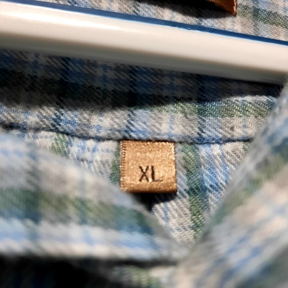 LORD&TAYLOR MENS COTTON FLANNEL LONG SLEEVE POCKET‎ BUTTON SHIRT XL - Picture 7 of 10